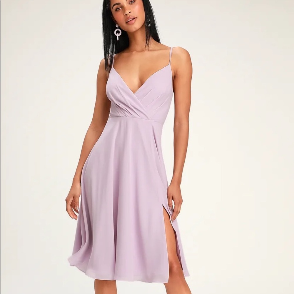 NWT Maribelle Lavender Surplice Midi Dress